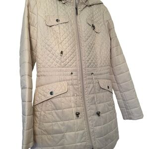 Laundry by Shelly Segal cream colour light wait quilted size M women jacket